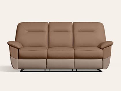Nurest Manual 3 Seater Fabric Recliner with USB Port (3-Years Warranty, Tan and Peanut)