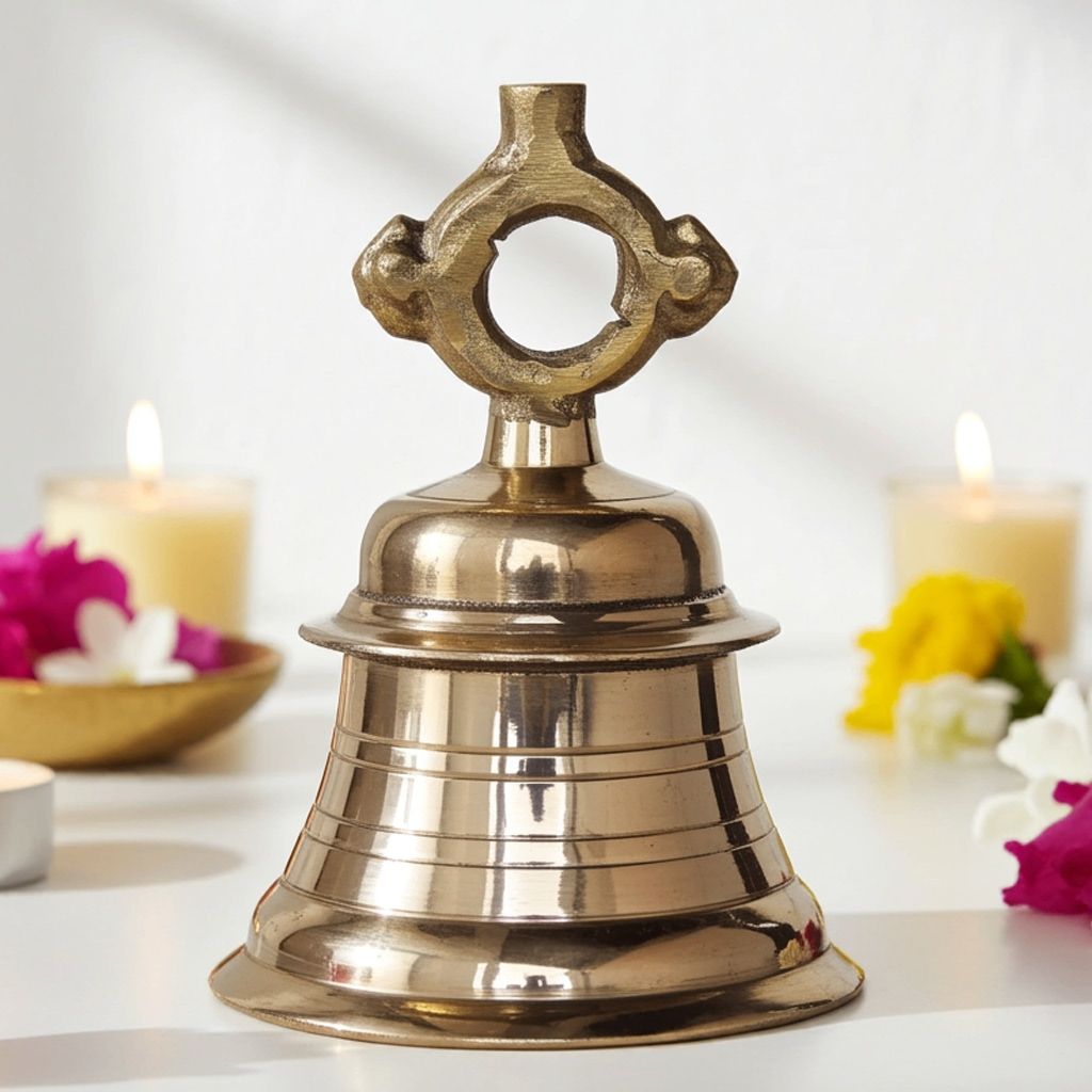 Brass Temple Hanging Ghanta, Hanging Bell, Ghanta 2 KG - Heavy Brass Temple Bell for Worship (ZMAS493 F)