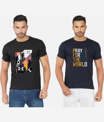 CHOZI Pack of 2 Cotton Blend Regular Fit Men's T-Shirt ( Multicolor )