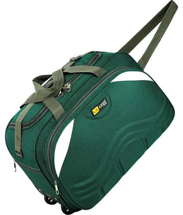 AXEN BAGS 50 Ltrs RED Polyester Duffle Trolley