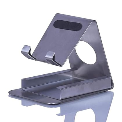Desktop Stainless Steel Metal Mobile Cell Phone Stand | Tablet Stand with Card Holder | Stand for Mobile Phone