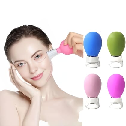 Facial Cupping Set 4 PCS | Silicone Vacuum Suction Cups | Anti-Cellulite, Anti-Wrinkle & Instantly Ageless Skin Therapy for Eyes, Face & Body