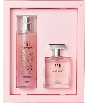 AND Love Muse Eau De Perfume 50ML & Dainty Glam Body Mist 200ML for Women Crafted by Ajmal