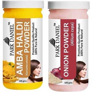 PARK DANIEL Pure & Natural Amba Haldi Powder & Onion Powder Combo Pack of 2 Bottles of 100 gm (200 gm ) (200 g)