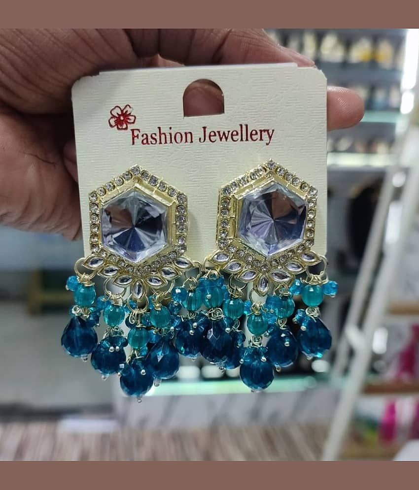 Padmavati Bangles Yellow Chandbalis Earrings ( Pack of 1 )