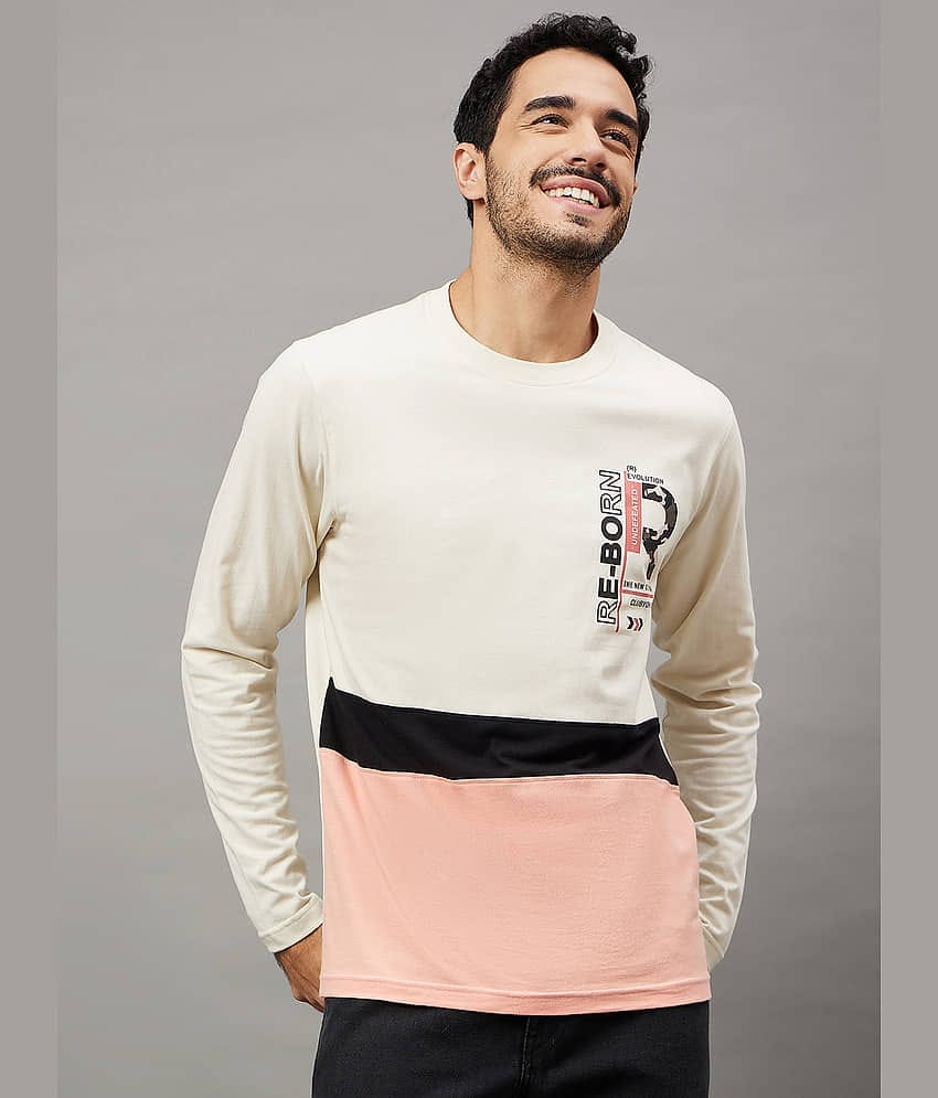 Club York Pack of 1 Cotton Blend Regular Fit Men's T-Shirt ( Off White )