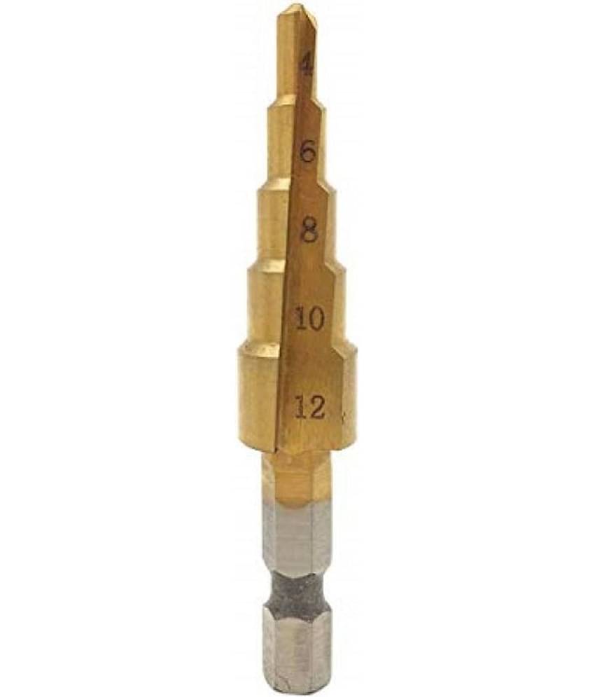 1pcs 4-12mm 4241 HSS 5 Step Drill Bit Pagoda Cone Drill with 1/4" Hex Shank and Titanium-Plated ace Treatment