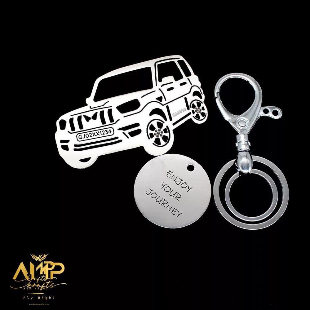 Mahindra Scorpio Classic (2022) Keychain-Side View / Silver