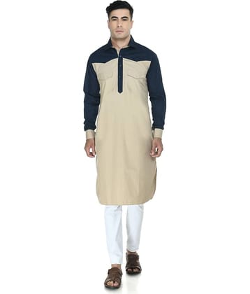 DESIGN TREND Beige Cotton Kurta Single
