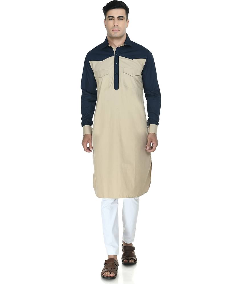 DESIGN TREND Beige Cotton Kurta Single