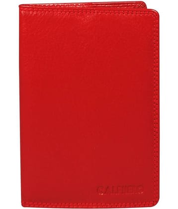 Calfnero Leather Red Passport Holder
