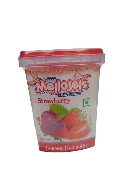 Mala's Mellojels Strawberry, 300Gm Tub