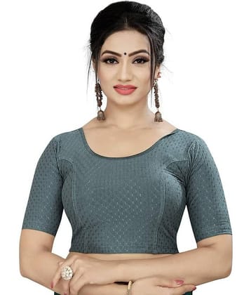 THE PRIVATE LABLE Grey Readymade without Pad Lycra Women's Blouse ( Pack of 1 )