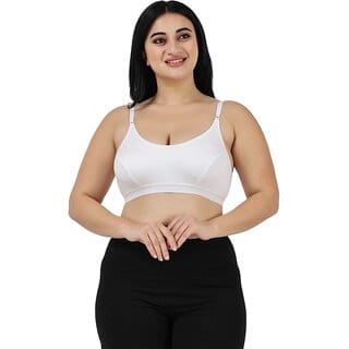 Women Sports Non Padded Workout Sports Bra(White)