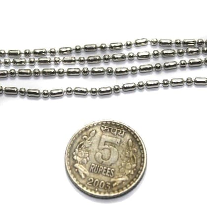 Metal Ball Chain Silver (Link size 1.5mm ) 2 Mtrs-Silver / 1.5mm / Iron