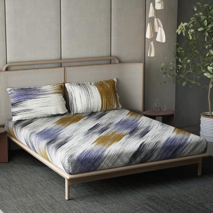 DDECOR - Esteem Collection 100% Cotton Abstract Pattern 210TC Super King |274 CM X 274 CM| Purple