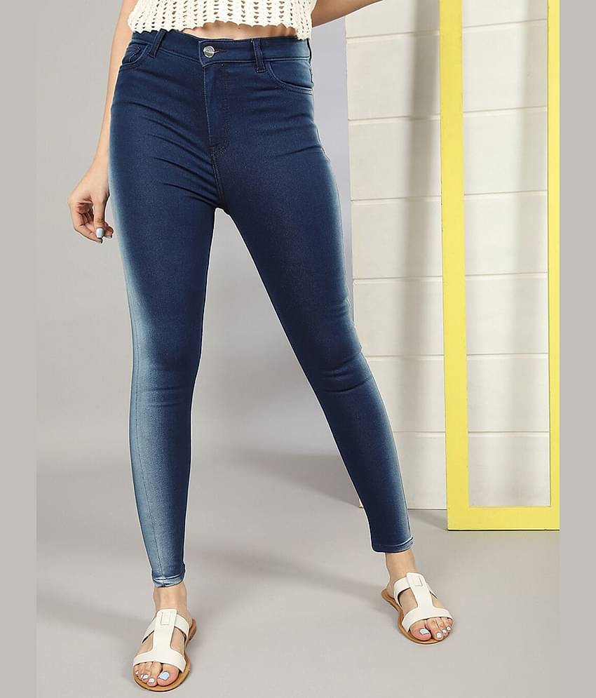 Freehand - DeepBlue Cotton Blend Skinny Fit Women's Jeans ( Pack of 1 )