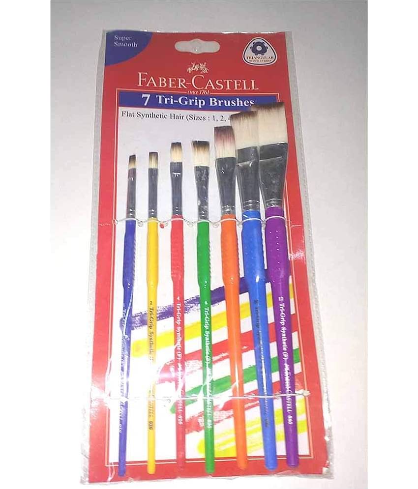 FABER-CASTELL TRI-GRIP BRUSH - FLAT, PACK OF 7 (ASSORTED)    PACK OF 3