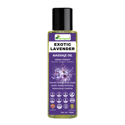 Exotic Lavender Massage Oil 100ml | Aromatherapy Body Massage Oil for Relaxation & Stress Relief | Gentle , Deeply Nourshing, Moisturizing & Soothing | Improves Sleep Quality | Non-Sticky & Fast Absorbing