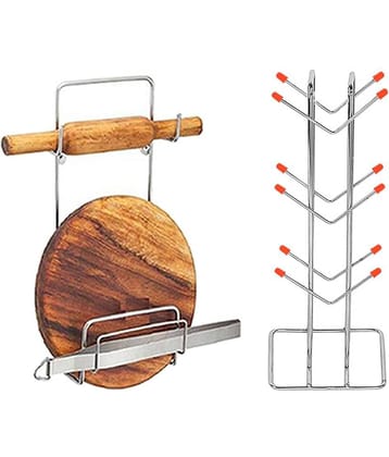 OC9 Silver Stainless Steel Wall mount Stand ( Pack of 2 )