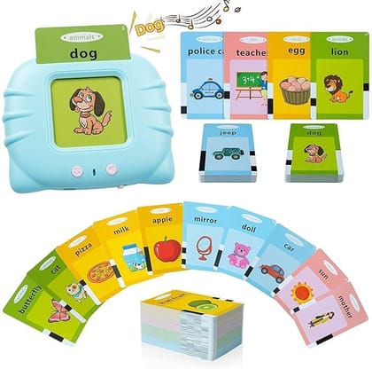 Talking Flash Card | Double-Sided Montessori Flash Cards for Language & Auditory Learning (Multicolor)