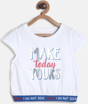 MINI KLUB Pack of 1 Baby Girls Cotton Top ( White )
