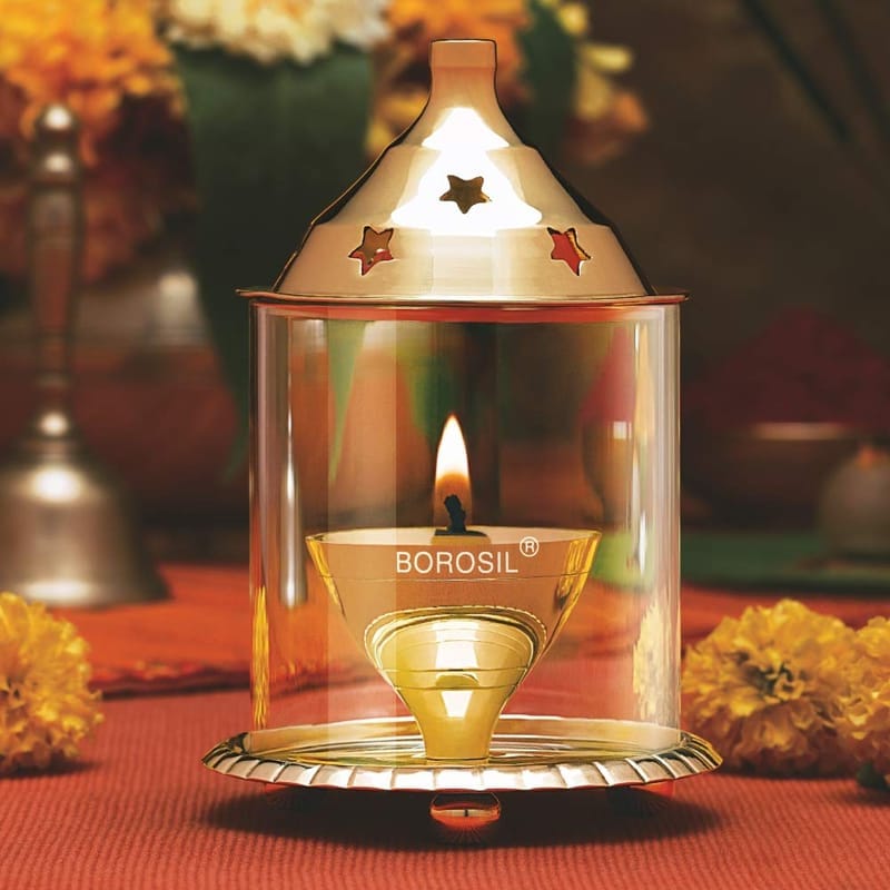 Borosil Glass Deepak | Traditional Indian Oil Lamp