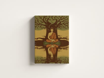 FURNISHUB Sacred Meditating Buddha | Spiritual Calm on Canvas | Religious art print | God Wall Decor Painting | Canvas Wall Art Painting