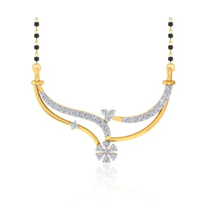 Senco Gold 18K Yellow Gold Iridescent Glamour Diamond Mangalsutra (Gold Weight -  1.1 g / 0.21 Ct / HI-SI)
