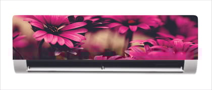 DreamKraft Beautiful Pink Flowers with Dark Background AC Sticker (Multicolor PVC Vinyl, 30cm X 91cm)