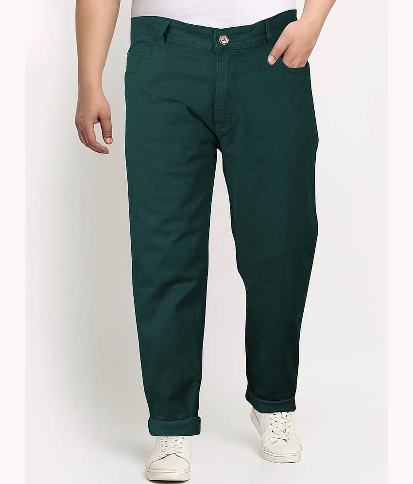 JB JUST BLACK Regular Fit Cuffed Hem Men's Jeans - Green ( Pack of 1 )