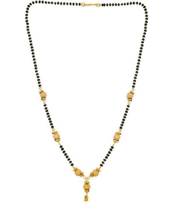 Jewar Mandi Mangalsutra Kanthi Gold Plated Simply Look Black Crystal Jewelry for Women