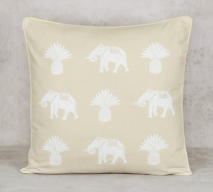 India Circus Tusker Tropics - Cotton Poplin Cushion Cover- 20 X 20 Inch