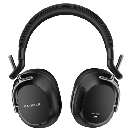Hammer Bash Pro Wireless Headphones with 33 db Hybrid ANC & Quad Mics
