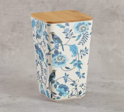 India Circus Azur Blooms Medium Bamboo Jar