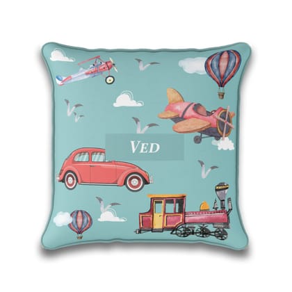 Transport Cushion Cover (kids)-Turquoise / 16 Inches / Satin