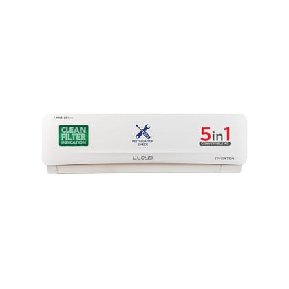 Lloyd 2.0 Ton 5 Star Inverter Split AC (5 in 1 Convertible, Copper, Anti-Viral + PM 2.5 Filter, 2024 Model, White with Golden Deco Strip, GLS24I5FWGEV) Lloyd 2.0 Ton 5 Star Inverter Split AC (5 in 1 Convertible, Copper, Anti-Viral + PM 2.5 Filter, 2024 M