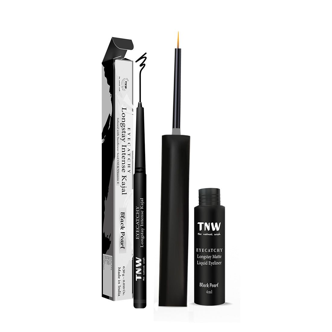 Eyespy Combo - Eyecatchy Longstay Intense Kajal + Eyeliner.