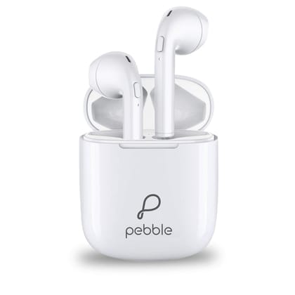 Pebble Duet True Wireless Ear Pods Headset with Mic (White)