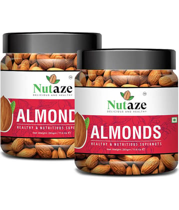 Nutaze California Almonds Badam Giri 500g, (250g x 2) | Premium Nuts & Dry Fruits | Rich in Protein, Magnesium, Phosphorus, and Dietary Fibre