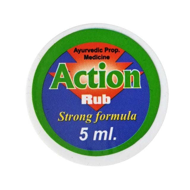 Action Pharma I Action Rub I Relieves 6 Cough & Cold Symptoms I Effective on The Chest Throat and Back for Three Way Relief from Blocked Nose I Cough and Body Aches I 5 ML Pack of 5