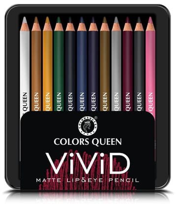 Colors Queen Vivid Matte Packof12 Lip Liner Pencil Multi 12
