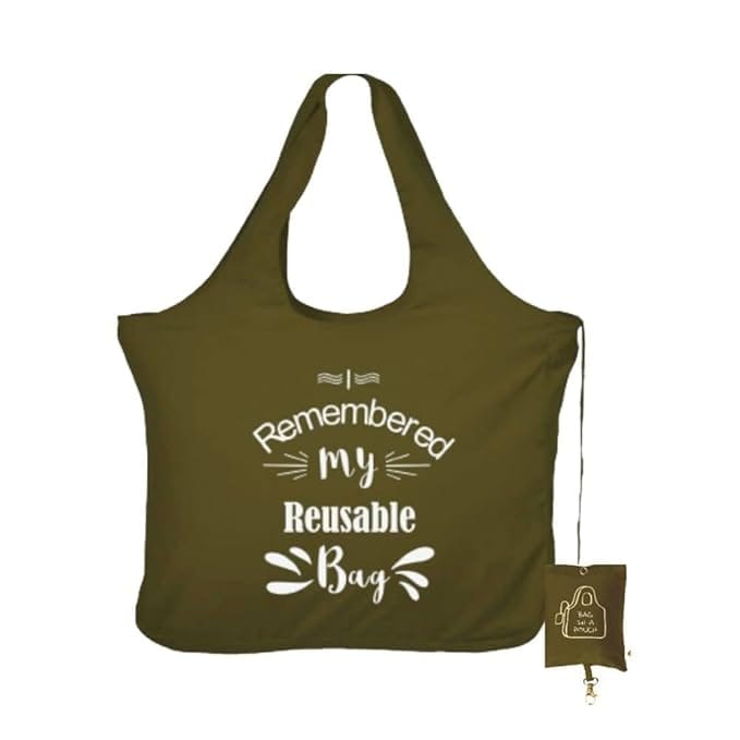 iVillage Foldable Reusable Designer Tote Bag Green