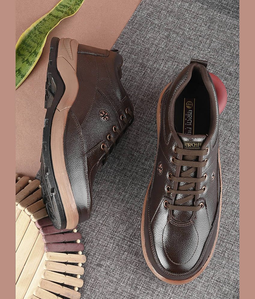 Enrich Field Mid Ankle Brown Safety Shoes