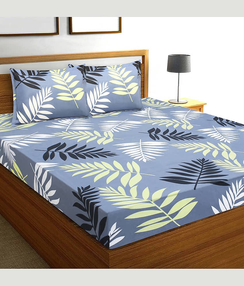 Home Candy Microfiber Double Bedsheet ( Grey )