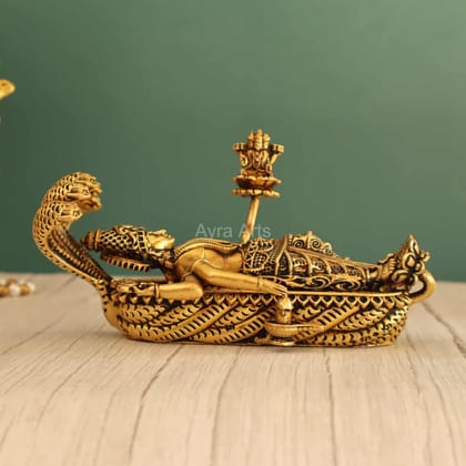 Premium Brass Anantha Padmanabha Swami Idol - 8 inch Length