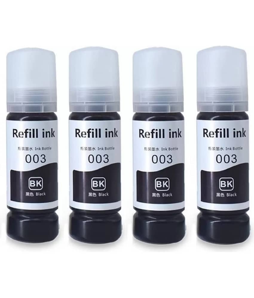 TEQUO 003 INK Black Ink ( 70 ml ) Pack of 4 For 003 Ink for E_pson L3110 L3150 L3115 L3116 L3101 L3210 L3215 L3216 L3250 L3151 L3152 L3156