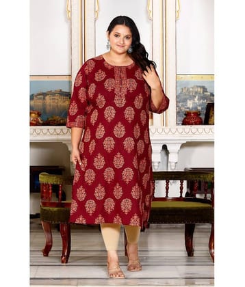 Swasti Cotton Printed Straight Women's Kurti - Brown ( Pack of 1 )
