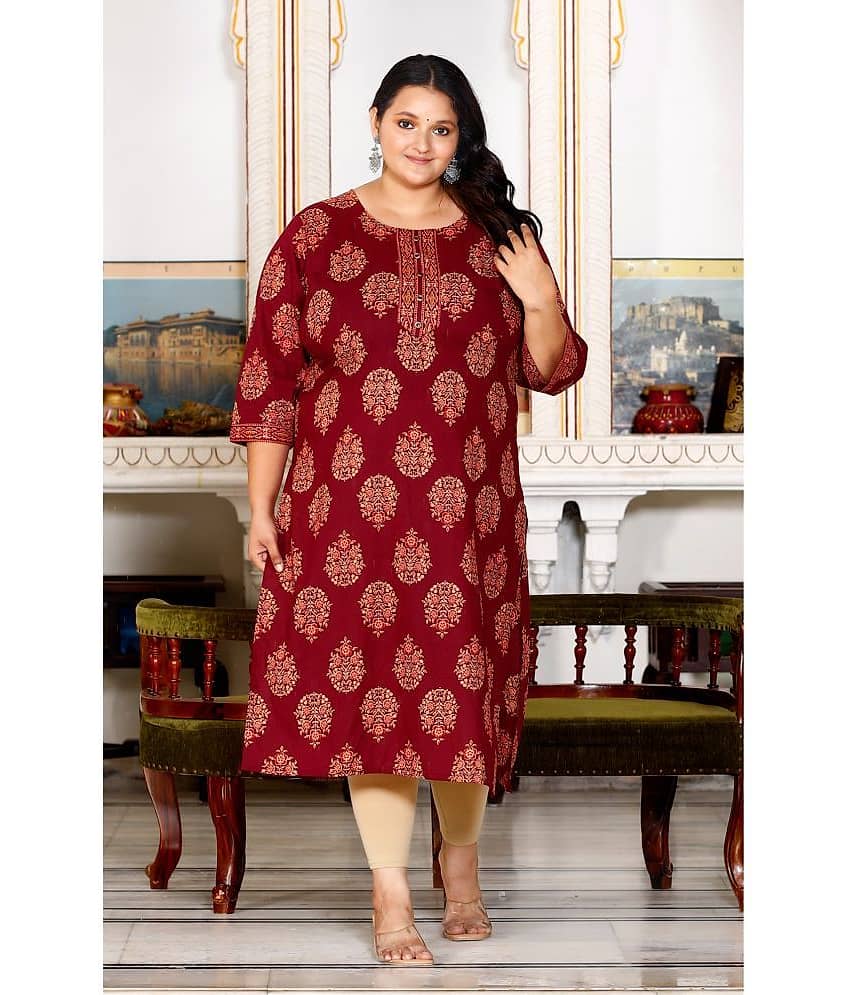 Swasti Cotton Printed Straight Women's Kurti - Brown ( Pack of 1 )