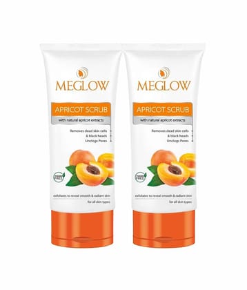 Meglow Apricot Scrub with Natural Extracts 70g Pack of 2